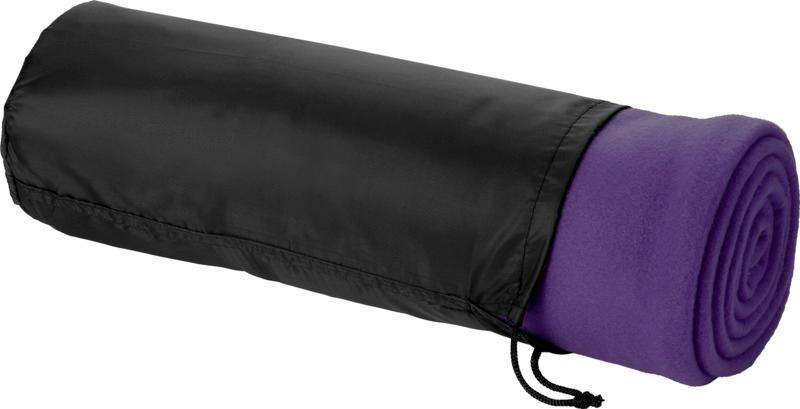 Huggy fleece plaid blanket with carry pouch