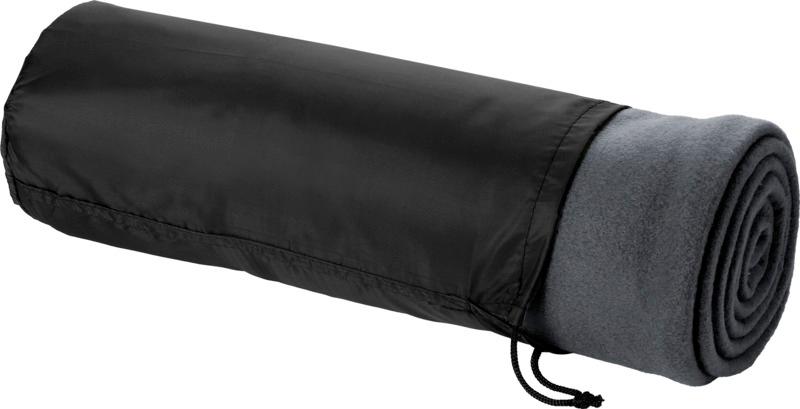 Huggy fleece plaid blanket with carry pouch
