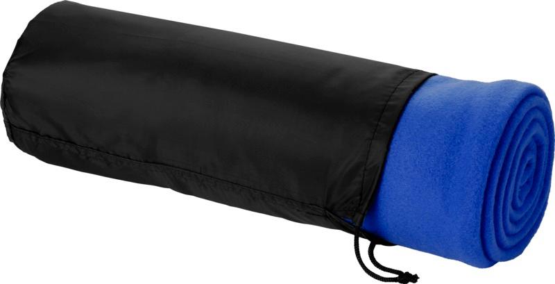 Huggy fleece plaid blanket with carry pouch