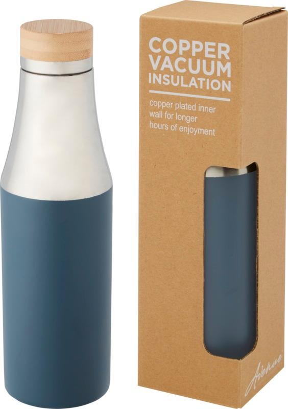 Hulan 540 ml copper vacuum insulated stainless steel bottle with bamboo lid