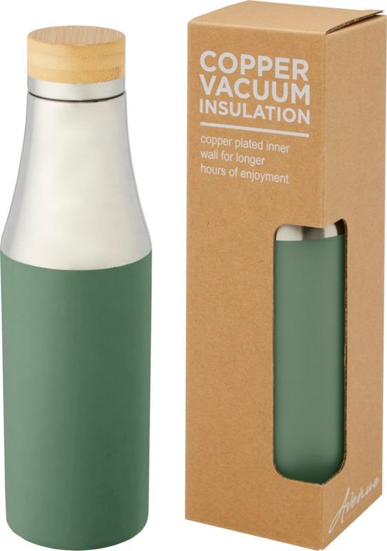 Hulan 540 ml copper vacuum insulated stainless steel bottle with bamboo lid