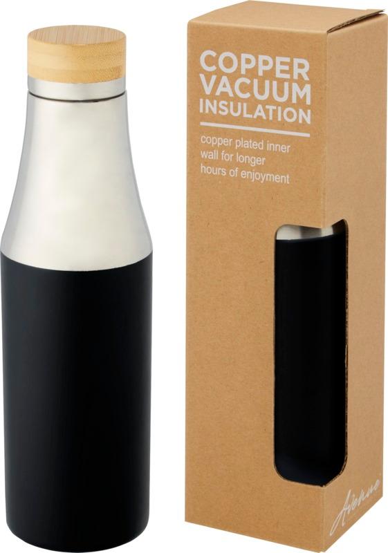 Hulan 540 ml copper vacuum insulated stainless steel bottle with bamboo lid