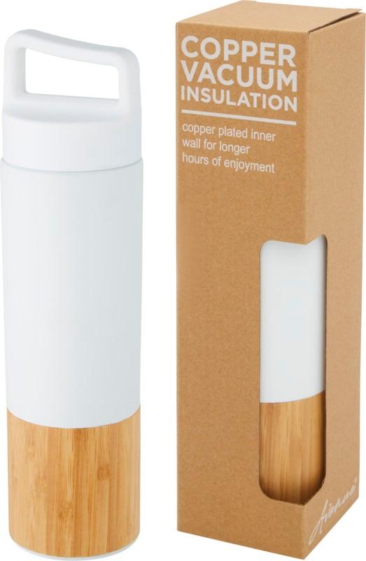 Torne 540 ml copper vacuum insulated stainless steel bottle with bamboo outer wall