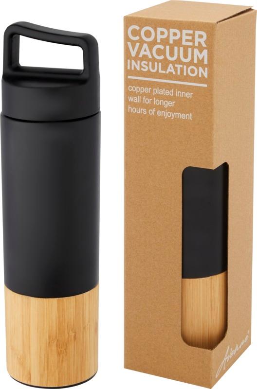 Torne 540 ml copper vacuum insulated stainless steel bottle with bamboo outer wall