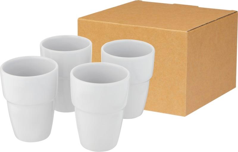Staki 4-piece 280 ml stackable mug gift set