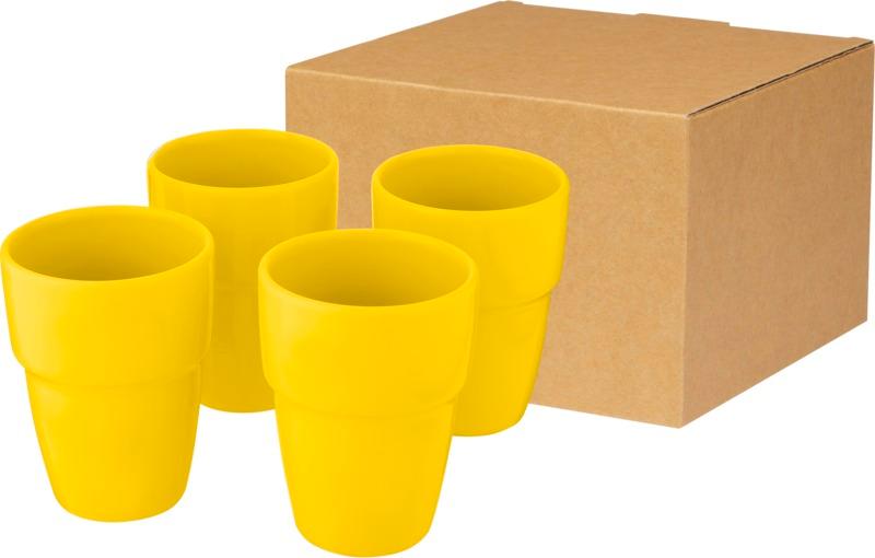 Staki 4-piece 280 ml stackable mug gift set
