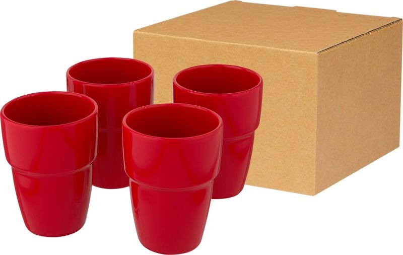 Staki 4-piece 280 ml stackable mug gift set