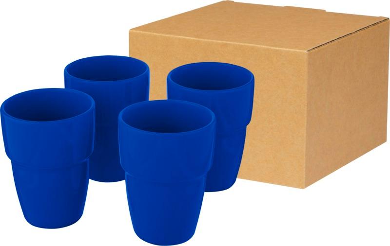 Staki 4-piece 280 ml stackable mug gift set