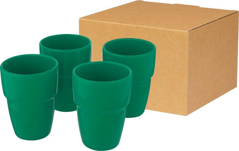 Staki 4-piece 280 ml stackable mug gift set