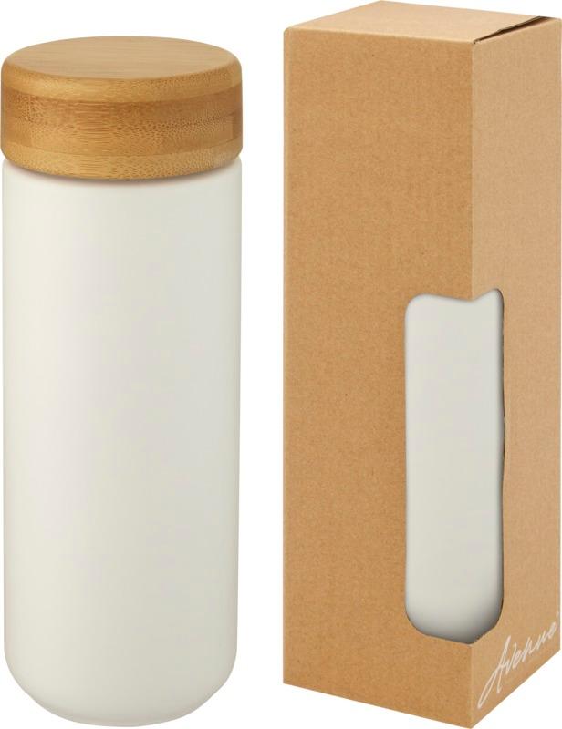 Lumi 300 ml ceramic tumbler with bamboo lid