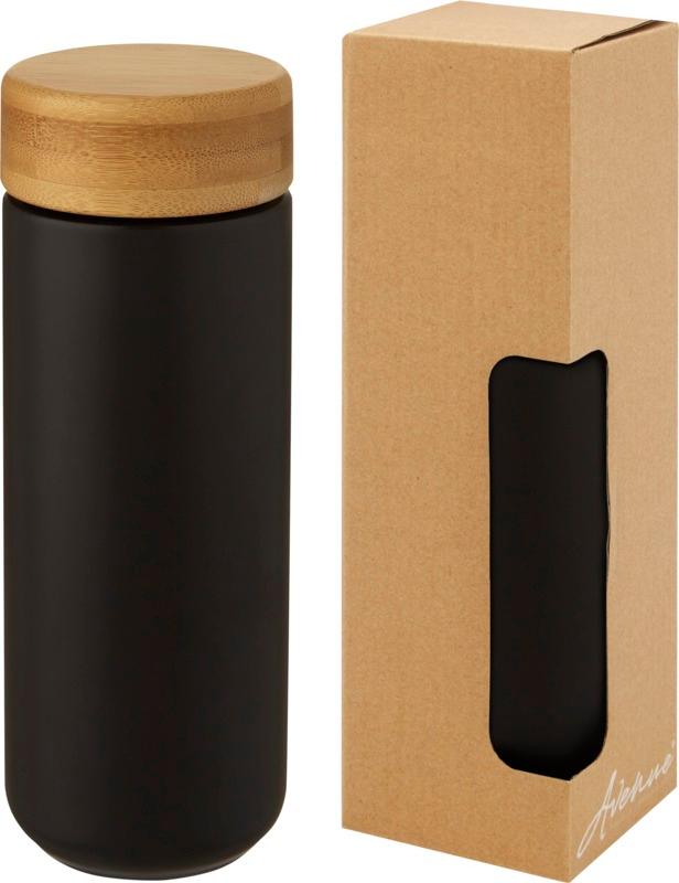 Lumi 300 ml ceramic tumbler with bamboo lid