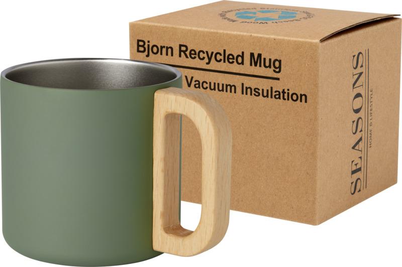 Bjorn 360 ml RCS certified recycled stainless steel mug with copper vacuum insulation