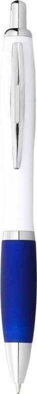 Nash ballpoint pen with white barrel and coloured grip
