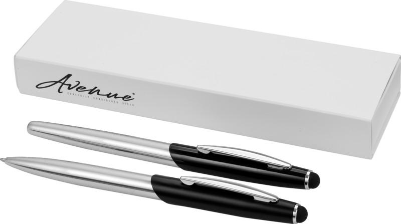 Geneva stylus ballpoint pen and rollerball pen set