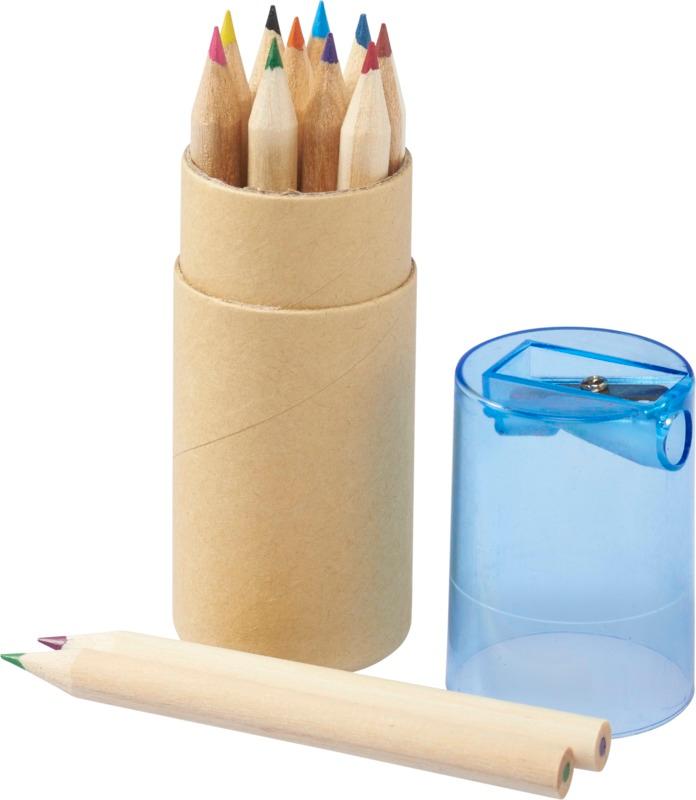 Hef 12-piece coloured pencil set with sharpener