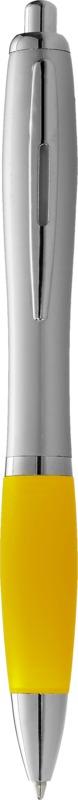 Nash ballpoint pen silver barrel and coloured grip