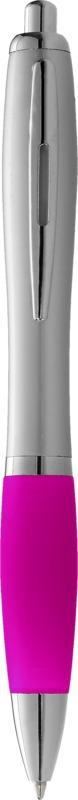 Nash ballpoint pen silver barrel and coloured grip