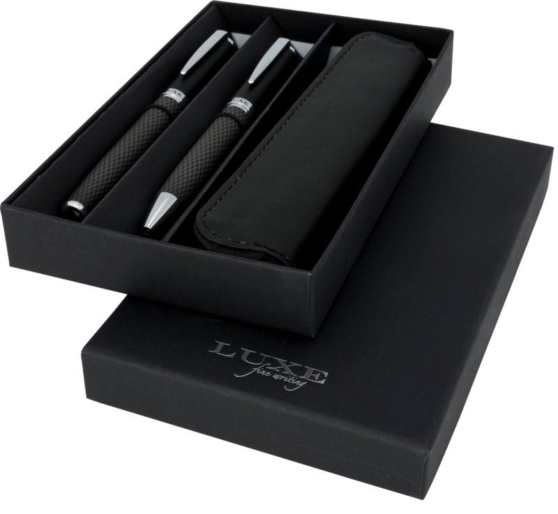Carbon duo pen gift set with pouch