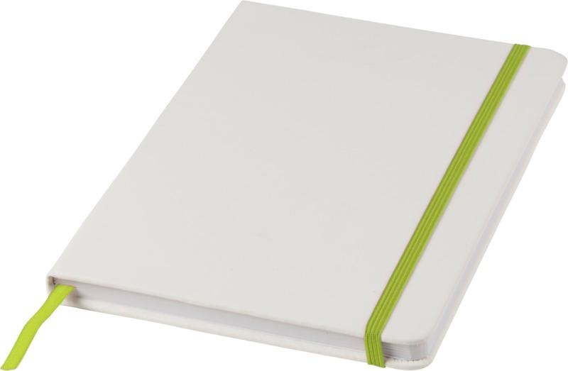 Spectrum A5 white notebook with coloured strap