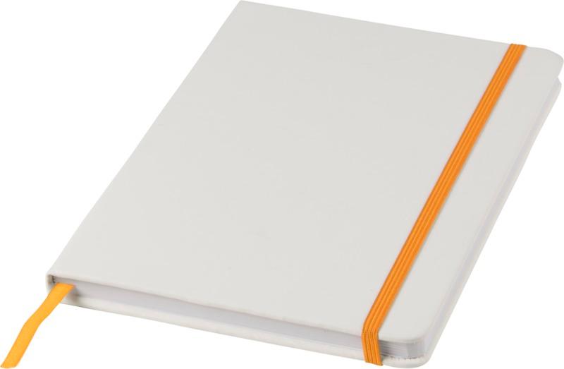 Spectrum A5 white notebook with coloured strap