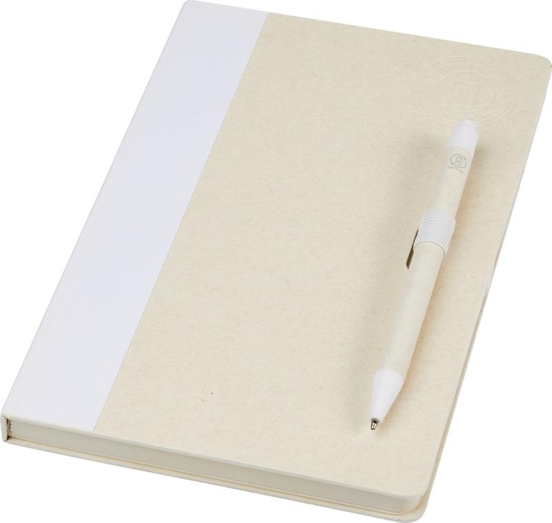 Dairy Dream A5 size reference recycled milk cartons notebook and ballpoint pen set