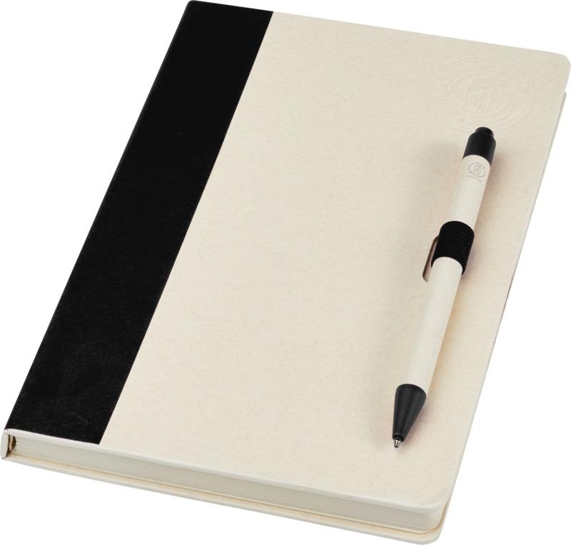 Dairy Dream A5 size reference recycled milk cartons notebook and ballpoint pen set