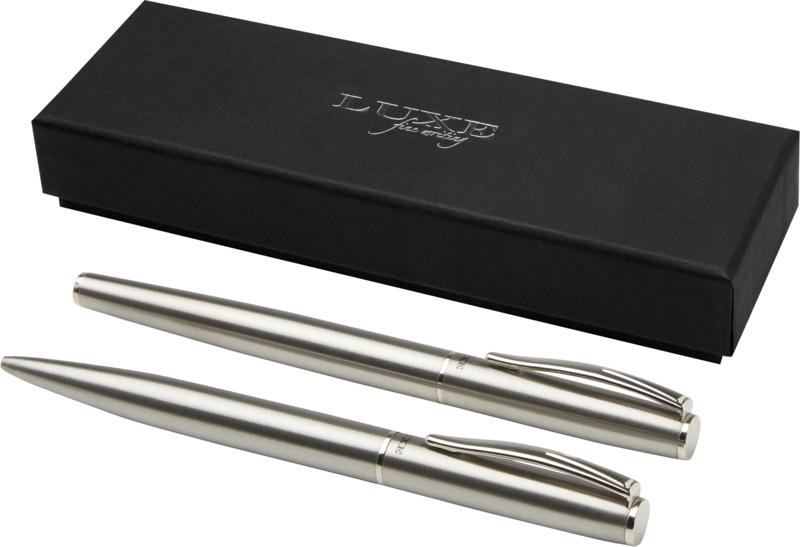Didimis recycled stainless steel ballpoint and rollerball pen set