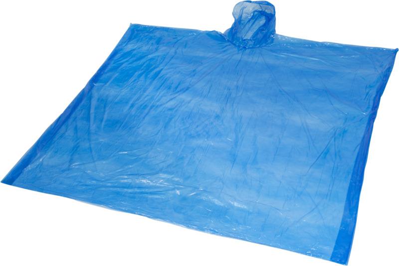 Mayan recycled plastic disposable rain poncho with storage pouch