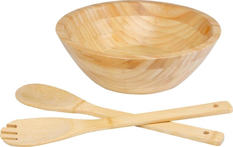 Argulls bamboo salad bowl and tools