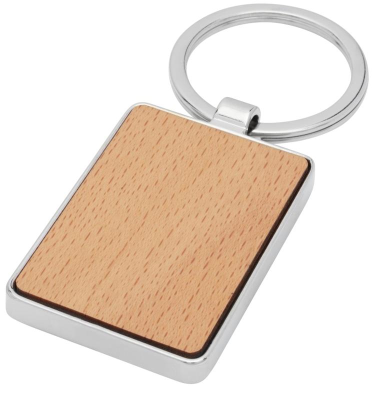 Mauro beech wood rectangular keychain