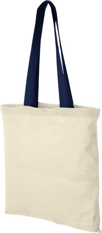 Nevada 100 g/m² cotton tote bag coloured handles 7L