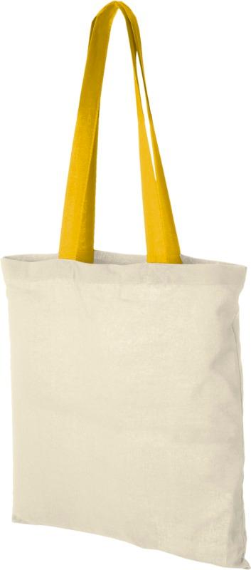 Nevada 100 g/m² cotton tote bag coloured handles 7L