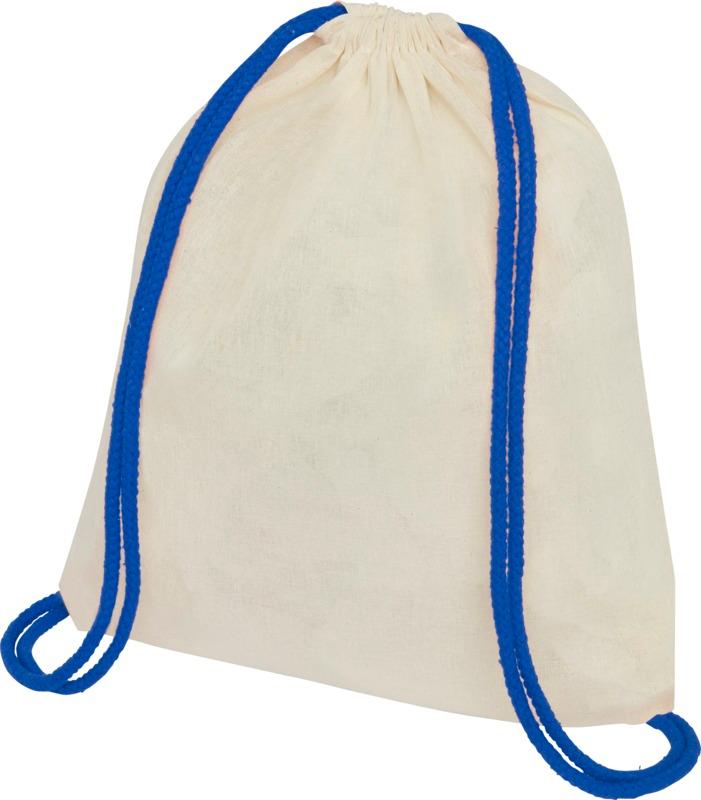 Oregon 100 g/m² cotton drawstring bag with coloured cords 5L