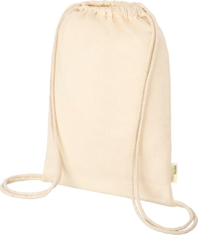 Orissa 140 g/m² GOTS organic cotton drawstring bag 5L