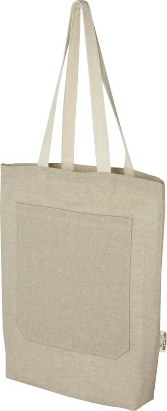 Pheebs 150 g/m² recycled cotton tote bag with front pocket 9L