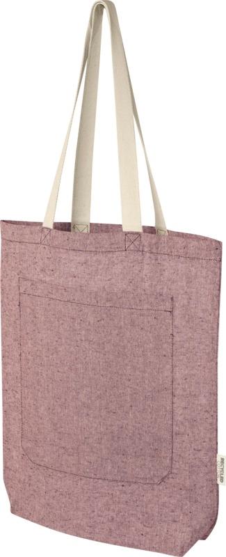 Pheebs 150 g/m² recycled cotton tote bag with front pocket 9L