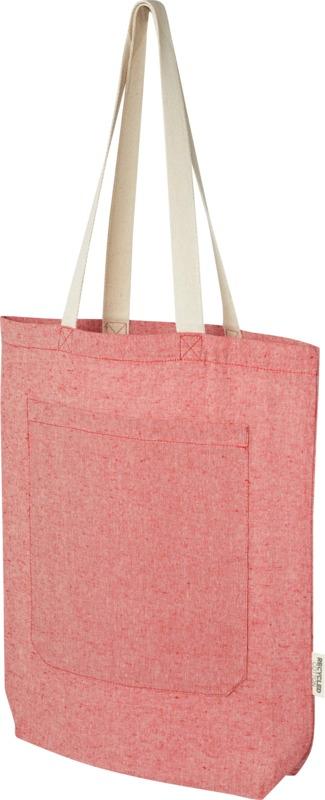 Pheebs 150 g/m² recycled cotton tote bag with front pocket 9L