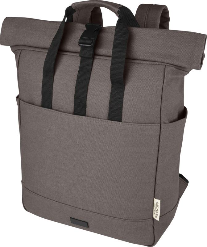 Joey 15” GRS recycled canvas rolltop laptop backpack 15L