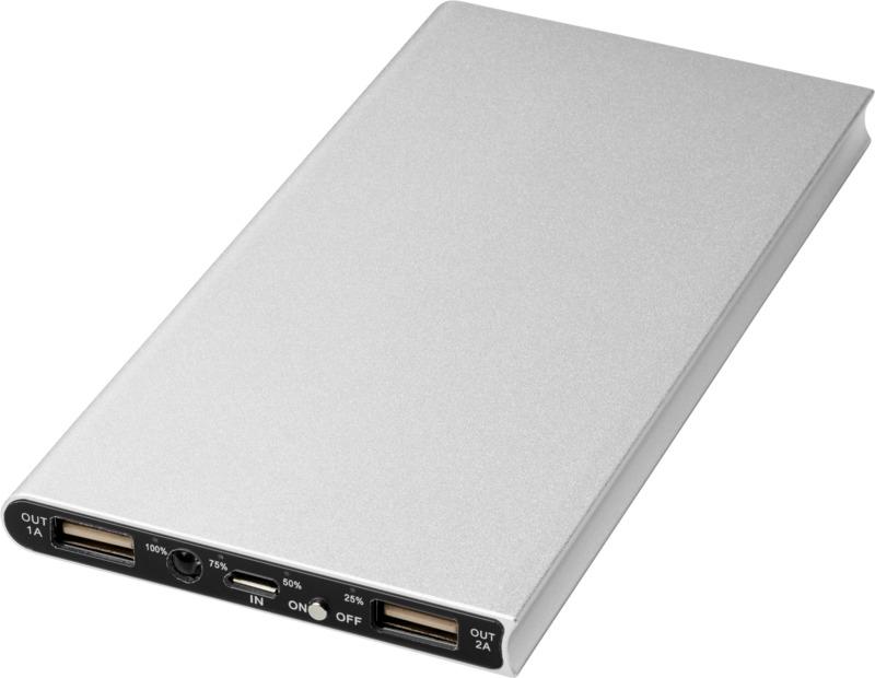 Plate 8000 mAh aluminium power bank
