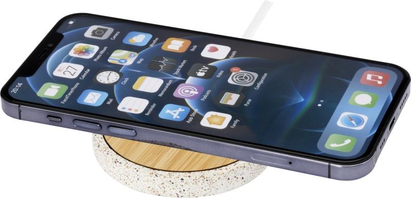 Terrazzo 10W wireless bamboo charging pad