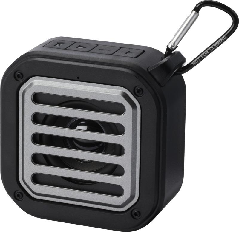 Solo 3W IPX5 RCS recycled plastic solar Bluetooth® speaker with carabiner 