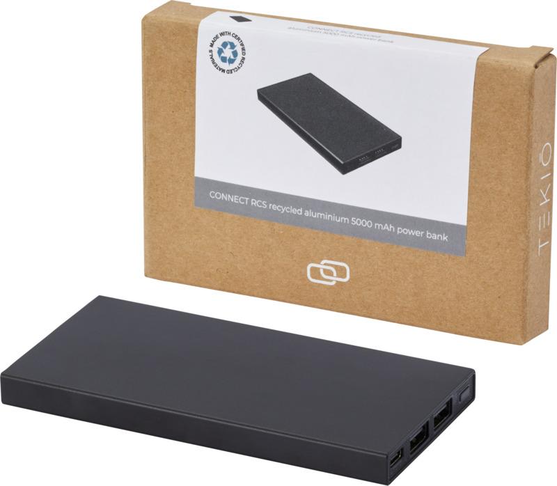 Connect 5000 mAh RCS recycled aluminium power bank 