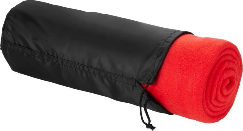 Huggy fleece plaid blanket with carry pouch