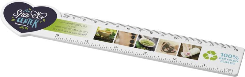 Tait 15 cm heart-shaped recycled plastic ruler