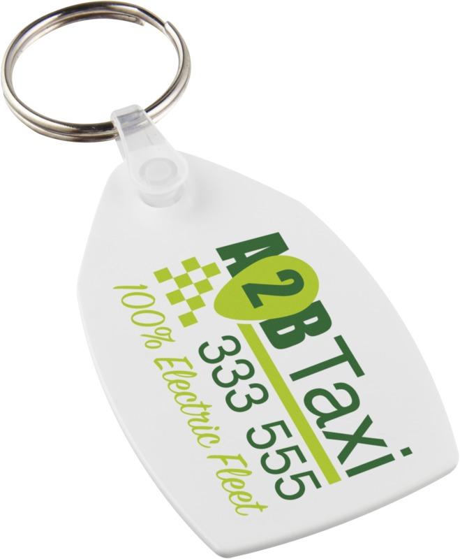 Tait rectangular-shaped recycled keychain