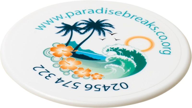 Renzo round plastic coaster