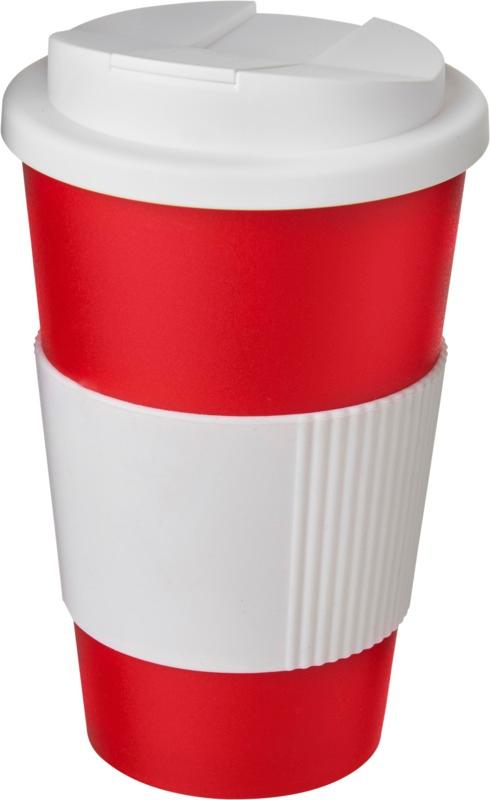 Americano® 350 ml tumbler with grip & spill-proof lid