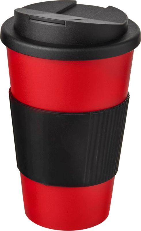 Americano® 350 ml tumbler with grip & spill-proof lid