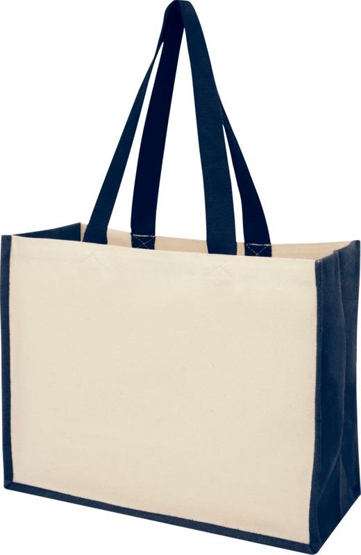 Varai 320 g/m² canvas and jute shopping tote bag 23L