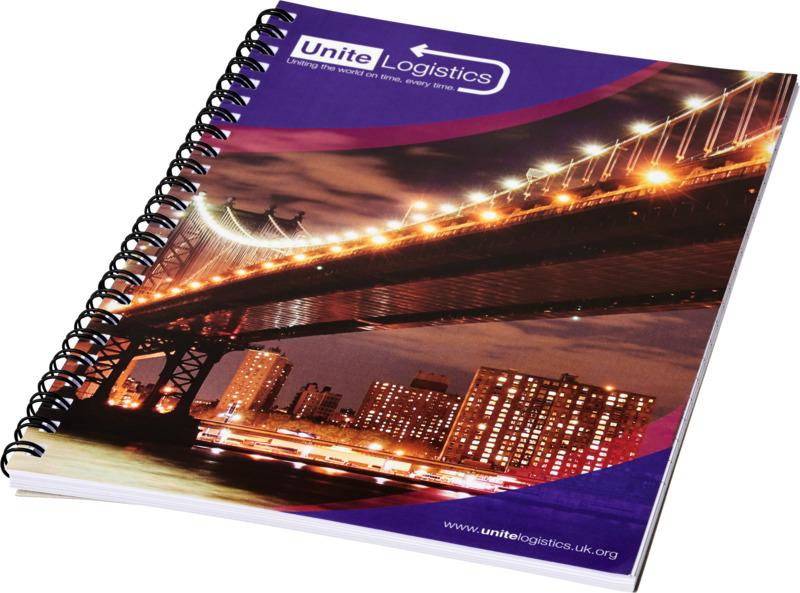 Desk-Mate® A5 spiral notebook with printed back cover